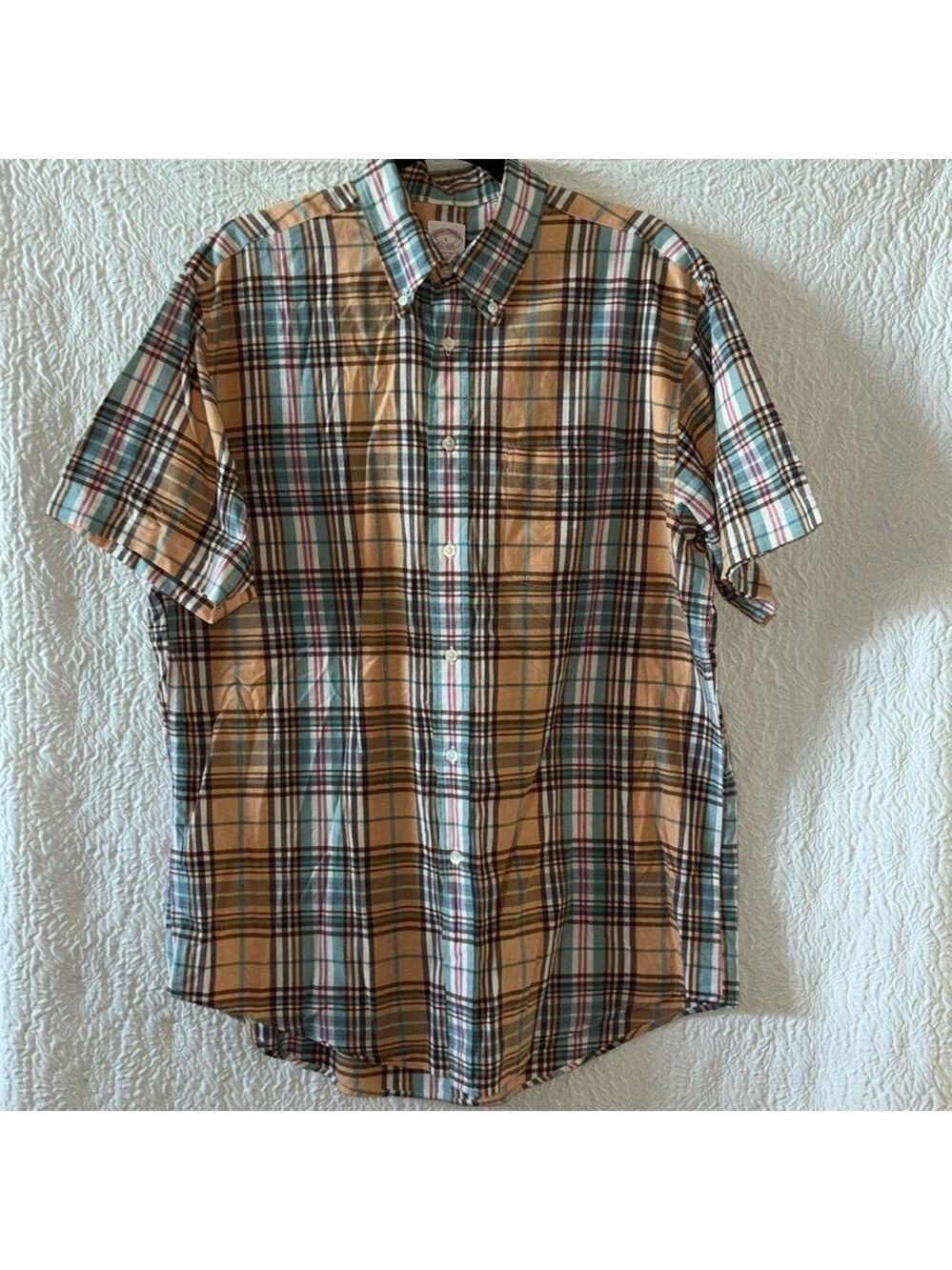 BROOKS BROTHERS 'The Original Polo' Short Sleeve Button Down Shirt
